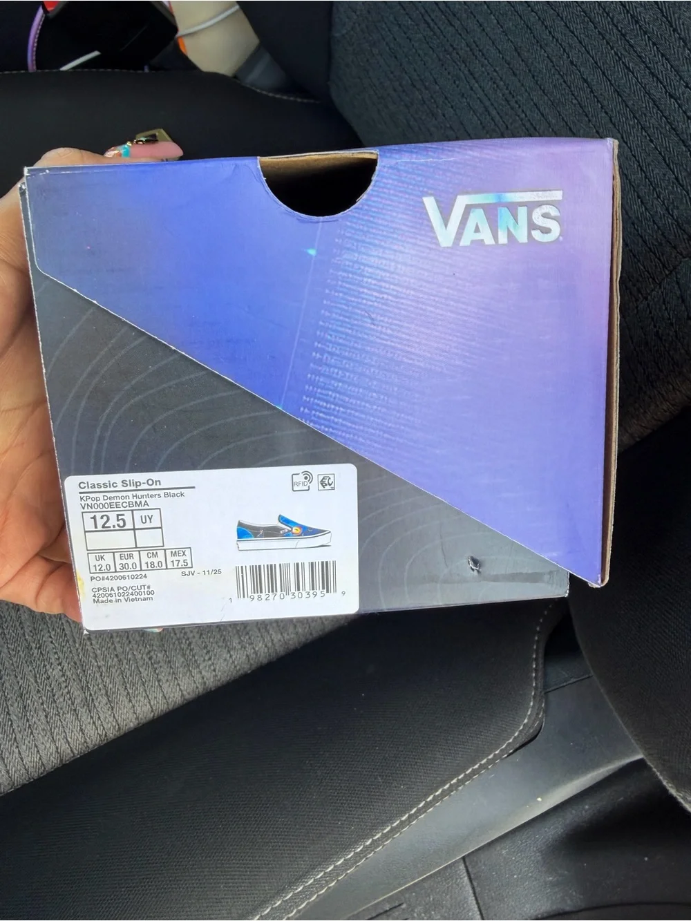 Vans Kids Slip-On Sneakers - Black, White & Gum